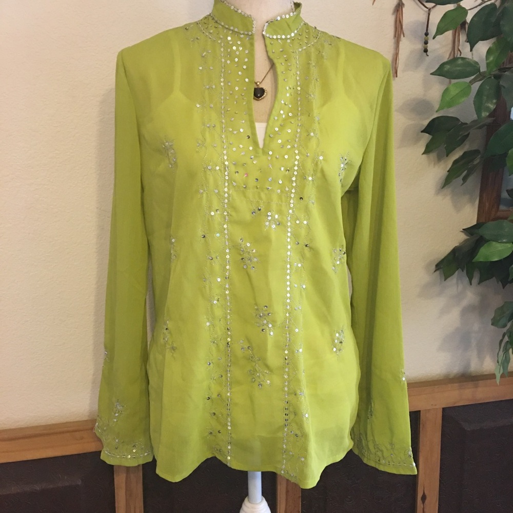 Metro Style embellished summer tunic top NWT 8